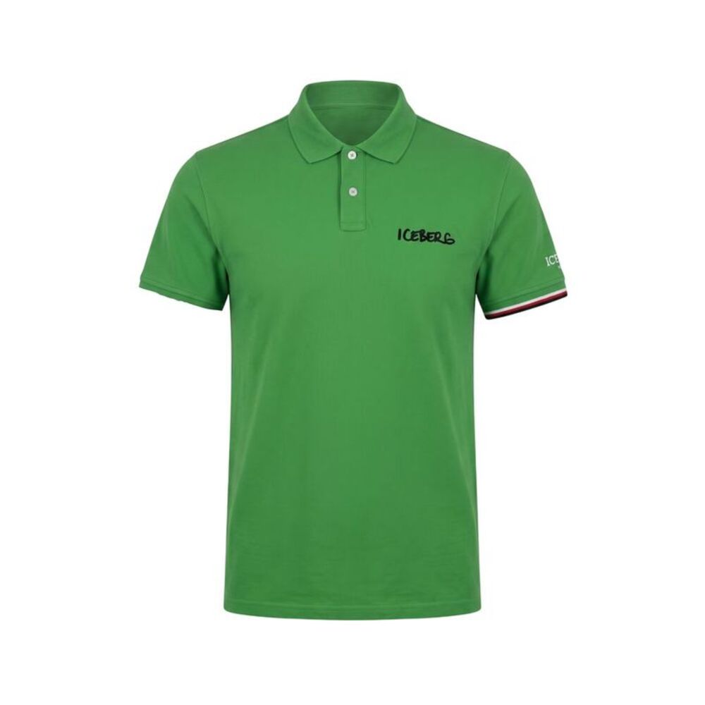 Iceberg Green Cotton Men Polo Men's Shirt